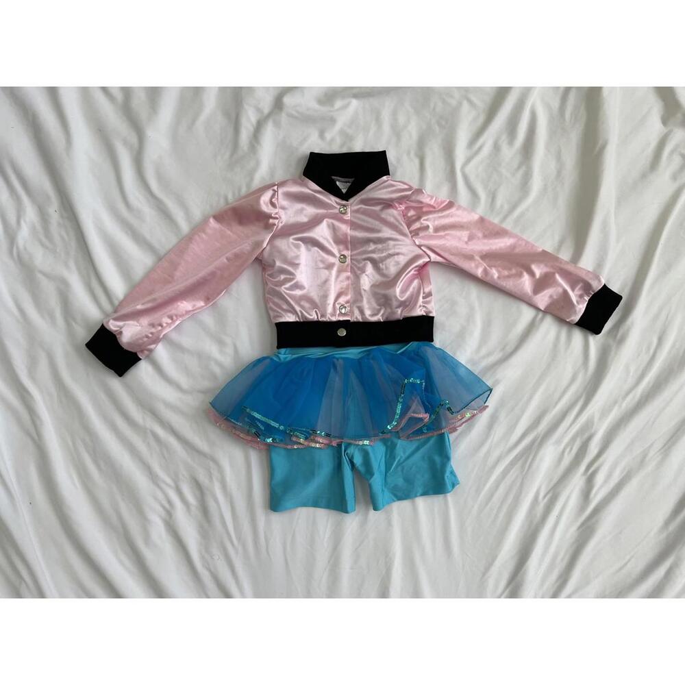 Revolution girls size medium pink and teal dance costume